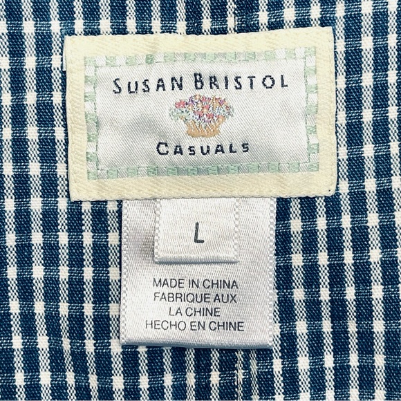 Susan Bristol Gingham Denim Bib Pocket Overall Prairie Dress - Picture 8 of 10
